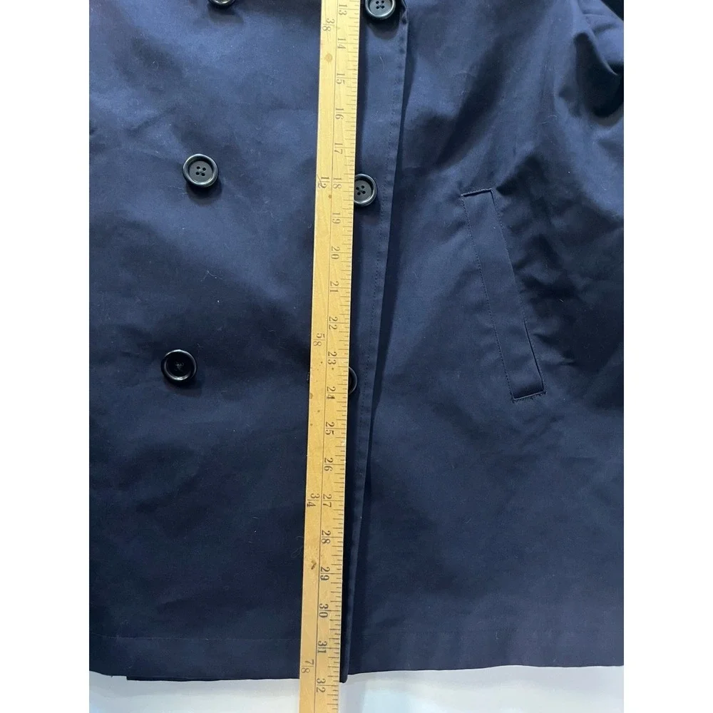 Lands' End Navy Blue Double Breasted Collared Lightweight Prep Jacket Size 10-12